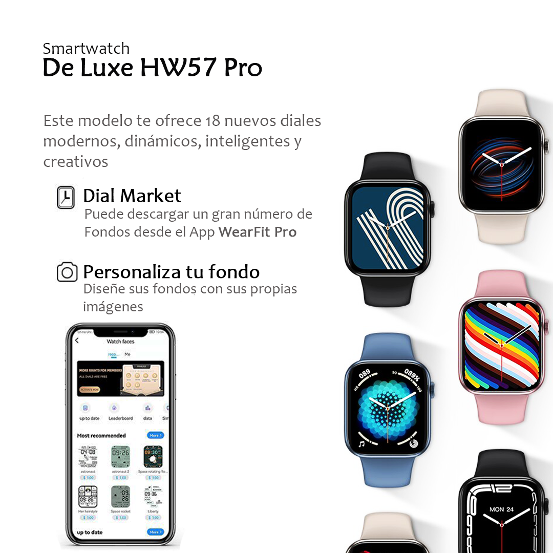 Smartwatch Azul HW57 Pro De Luxe