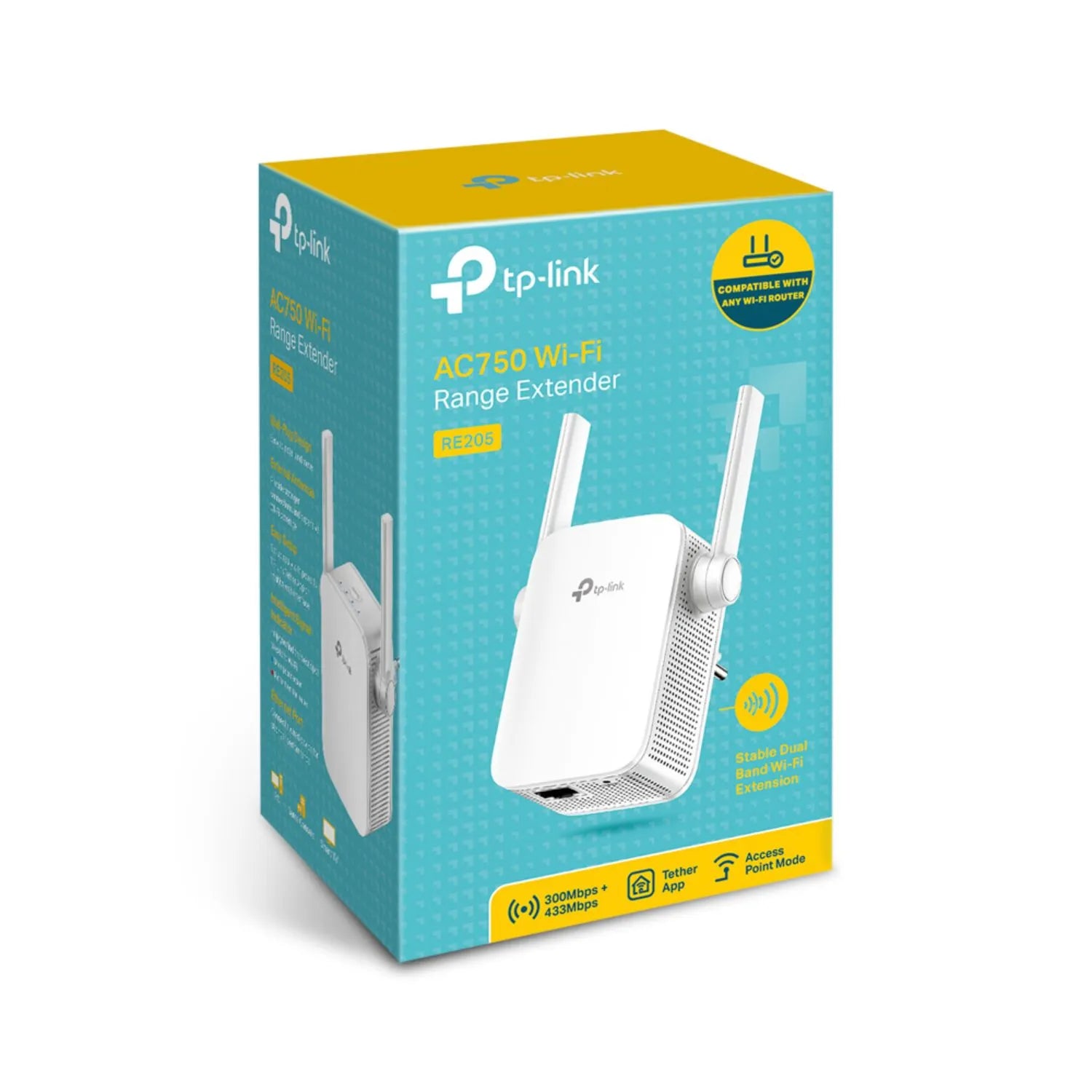 Extensor De Cobertura Wi-fi Tp Link Re205 Ac750