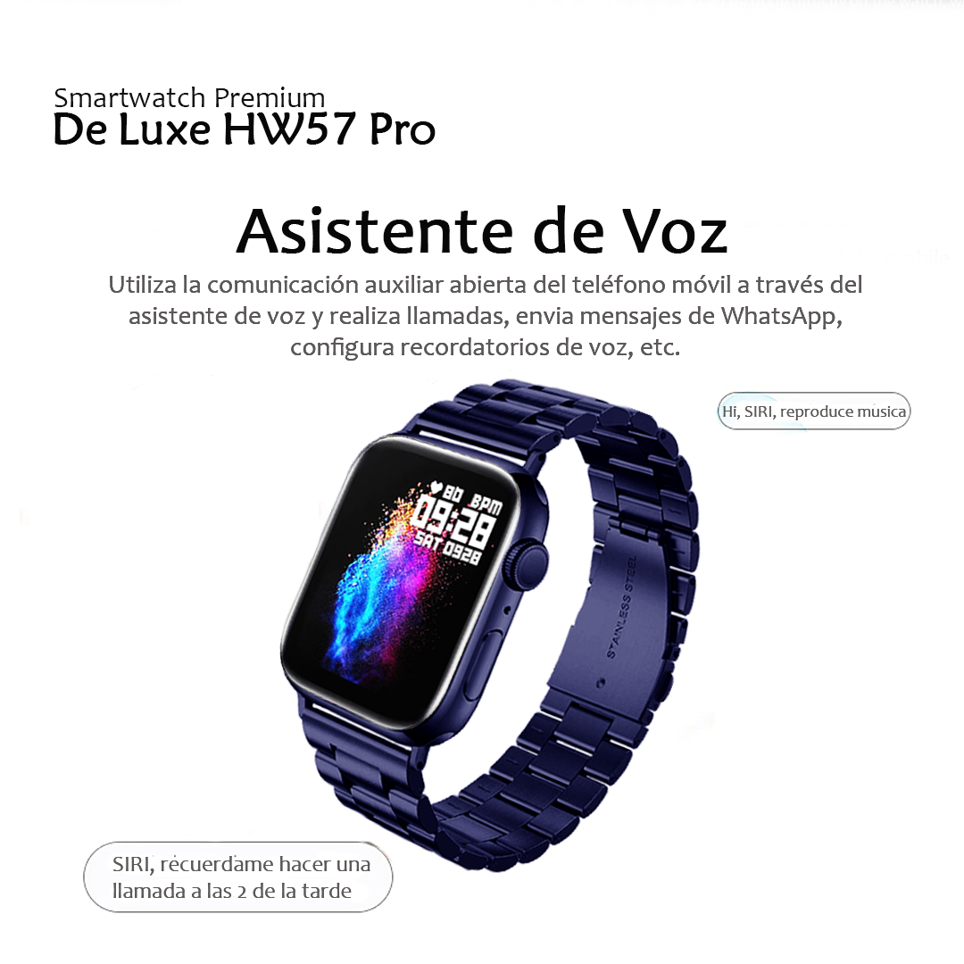 Smartwatch Azul HW57 Pro De Luxe Premium