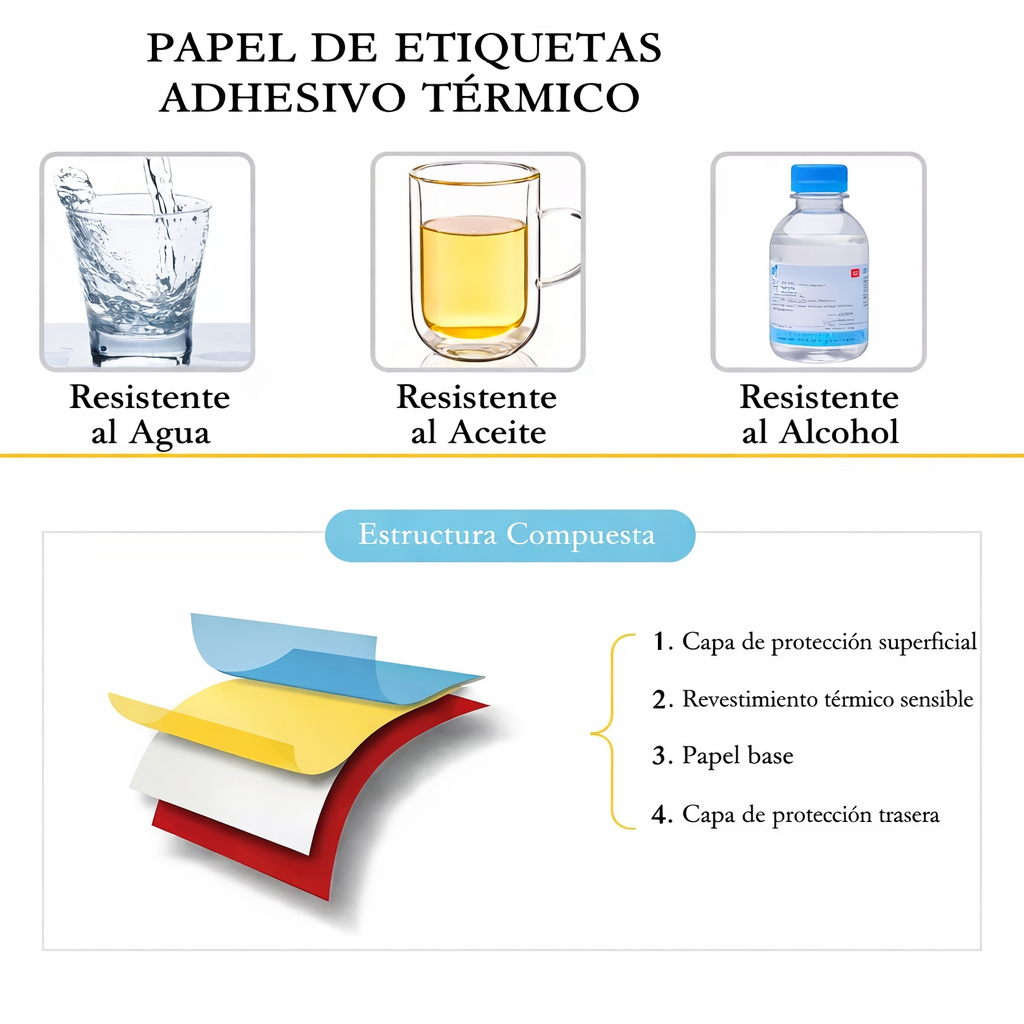 Papel de Etiquetas Térmicas 50 × 50 mm – 450 Etiquetas por Rollo